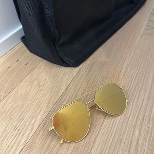 Gold Bottega venetta aviator sunglasses gold